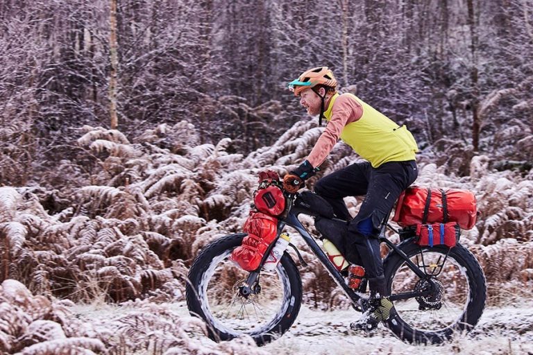 45 NRTH bike tire in snow