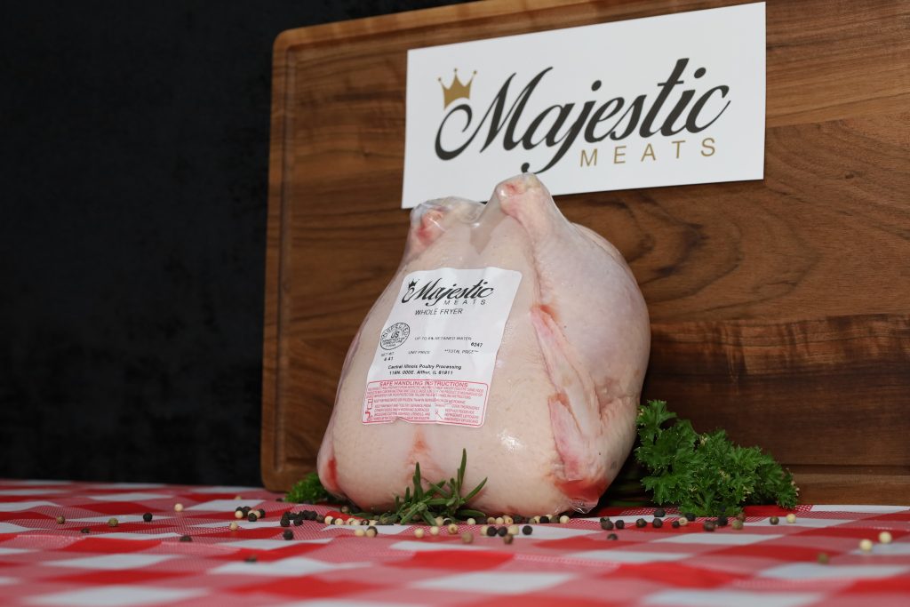Free-range whole chicken from Majestic Meats, an all-natural poultry producer